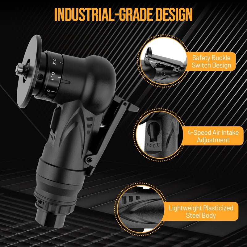 Beaiguna Store Pneumatic Chamfering Tool, Chamfer Tool with 6 C-Angle & 6 R-Angle Blades, Upgrade Air Chamfer Tool for 45° & Round Corner, Chamfering Tool for Metal and Wood - Image 4